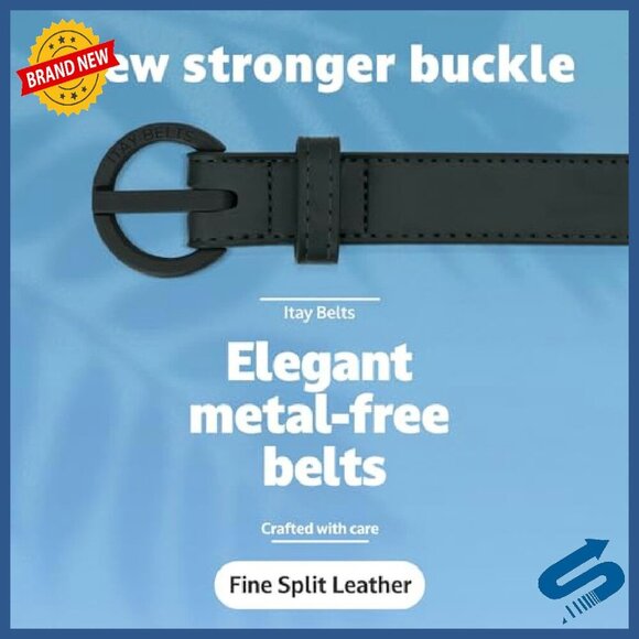 Women\'s 25mm Leather Belt TSA-Friendly Metal-Free Travel Essential